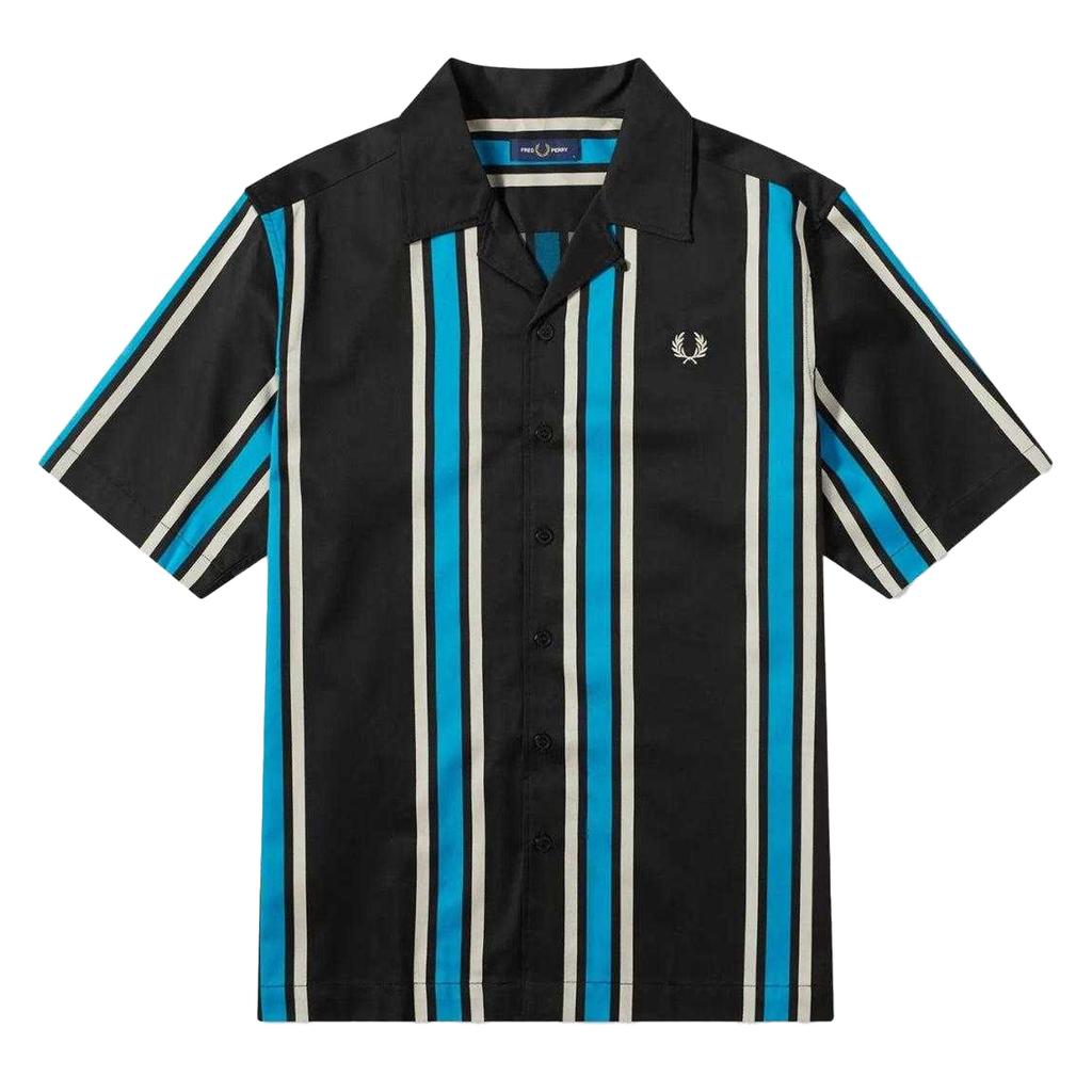 Fred Perry Mens Striped Revere Collar Shirt