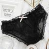 Women Sexy Transparent Hollow Bow Underpants Underwear Briefs Lingerie Mesh Panties