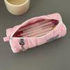 Pink Towel Roll Pencil Case Kawaii Soft Pen Storage Bag Cosmetic Pouch Cartoon Large Capacity Student Stationery School Supplies