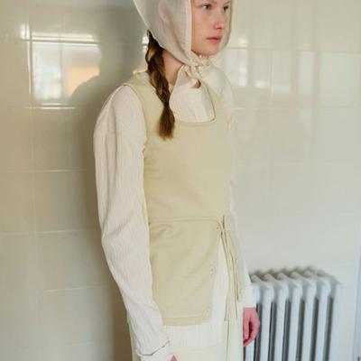 AUBOUR Lace Button Scarf (ivory)