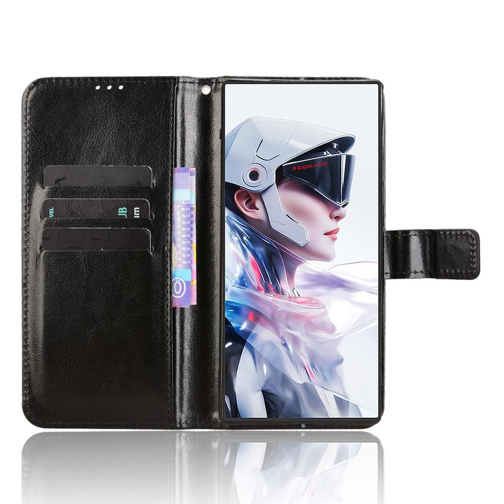 For ZTE nubia RedMagic 10 Air 5G PU Leather Case with Strap Crazy Horse Texture Phone Wallet Cover