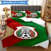 3PCS Mexico Football Team Emblem Printed Soft Bedding Set,Including 1pc Duvet Cover And 2pcs Pillowcases Perfect for Bedroom, Dormitory, Fan gift
