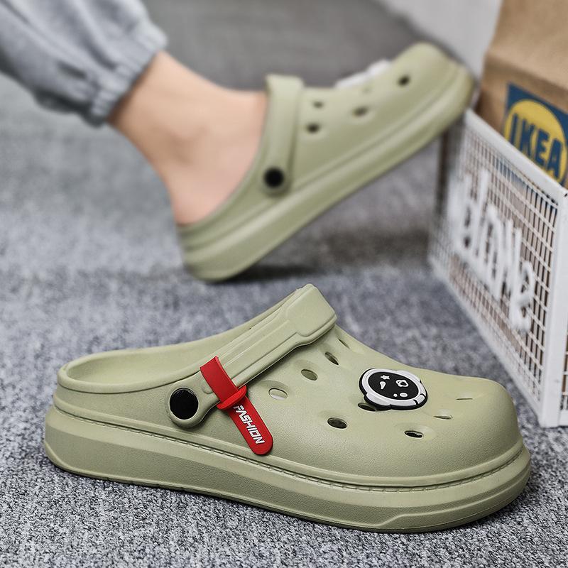 Sandals Men'S And Women'S Outdoor Sports Platform Casual Hole Shoes Dual-Purpose Non-Slip Drivable Bag Head Beach Shoes