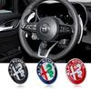 3D Car Steering Wheel Badge Replacement Emblem Decor For Alfa Romeo Giulia Stelvio Giulietta Interior Sticker Auto Accessories
