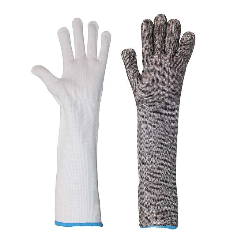 ANSI A9 Heavy Duty Industrial Safety Anti-Cut Gloves Extra Long 38cm Cuff Stainless Steel Wire Long Cuff Extended