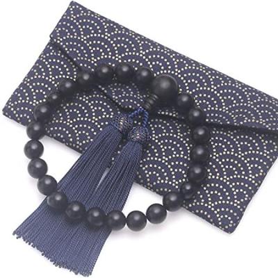 [LEOBEE Store] LEOBEE Men's Prayer Beads, Striped Ebony (Matte Polished), with Magnetic Prayer Beads Bag, Suitable for Funerals, Memorial Services,