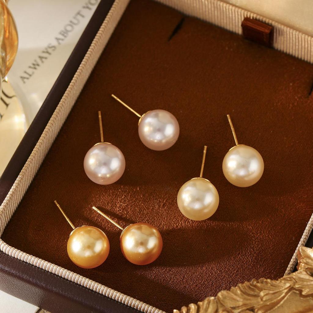 Korean Pearl Stud Earrings Gift Set: Simple, Versatile, Fashionable Silver Needle Accessories