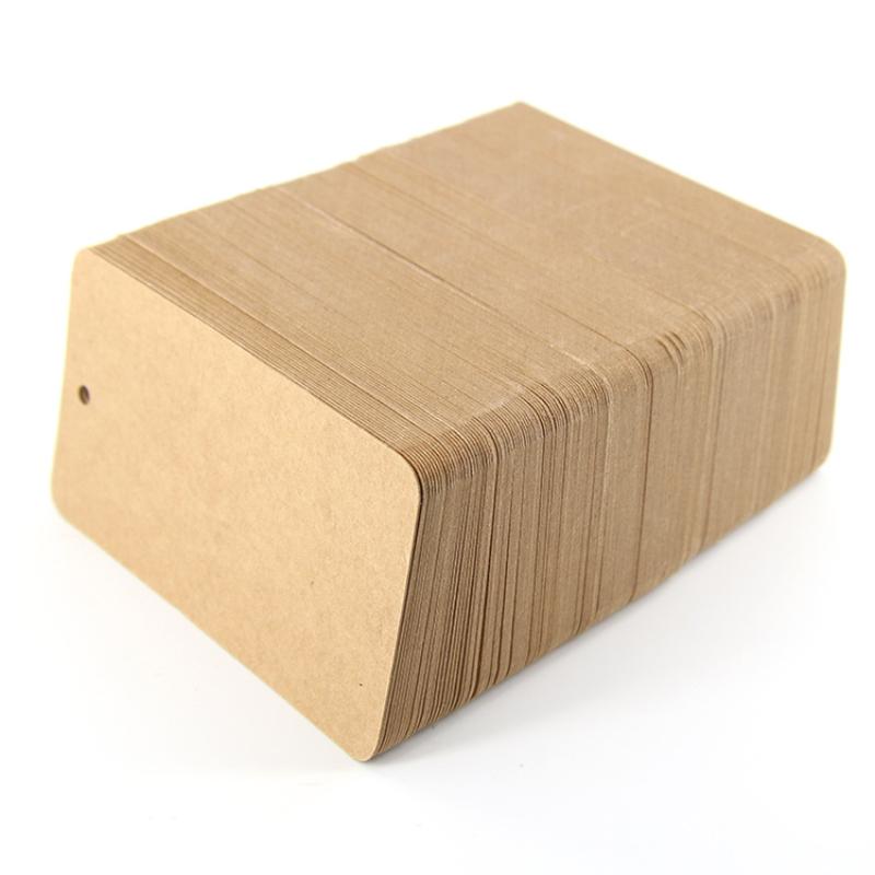 Pack Of 100 Blank Rectangular Hang Tags With Rounded Corners Paper Tags For Products And Branding Blank Kraft Paper Price Tags
