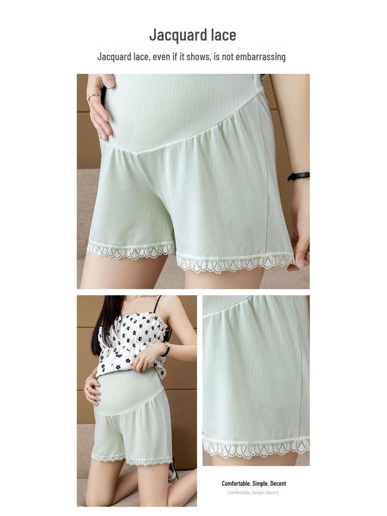 Maternity Ice Silk High-Waist Loose Pants - Summer, Adjustable, Plus Size, Anti-Exposure