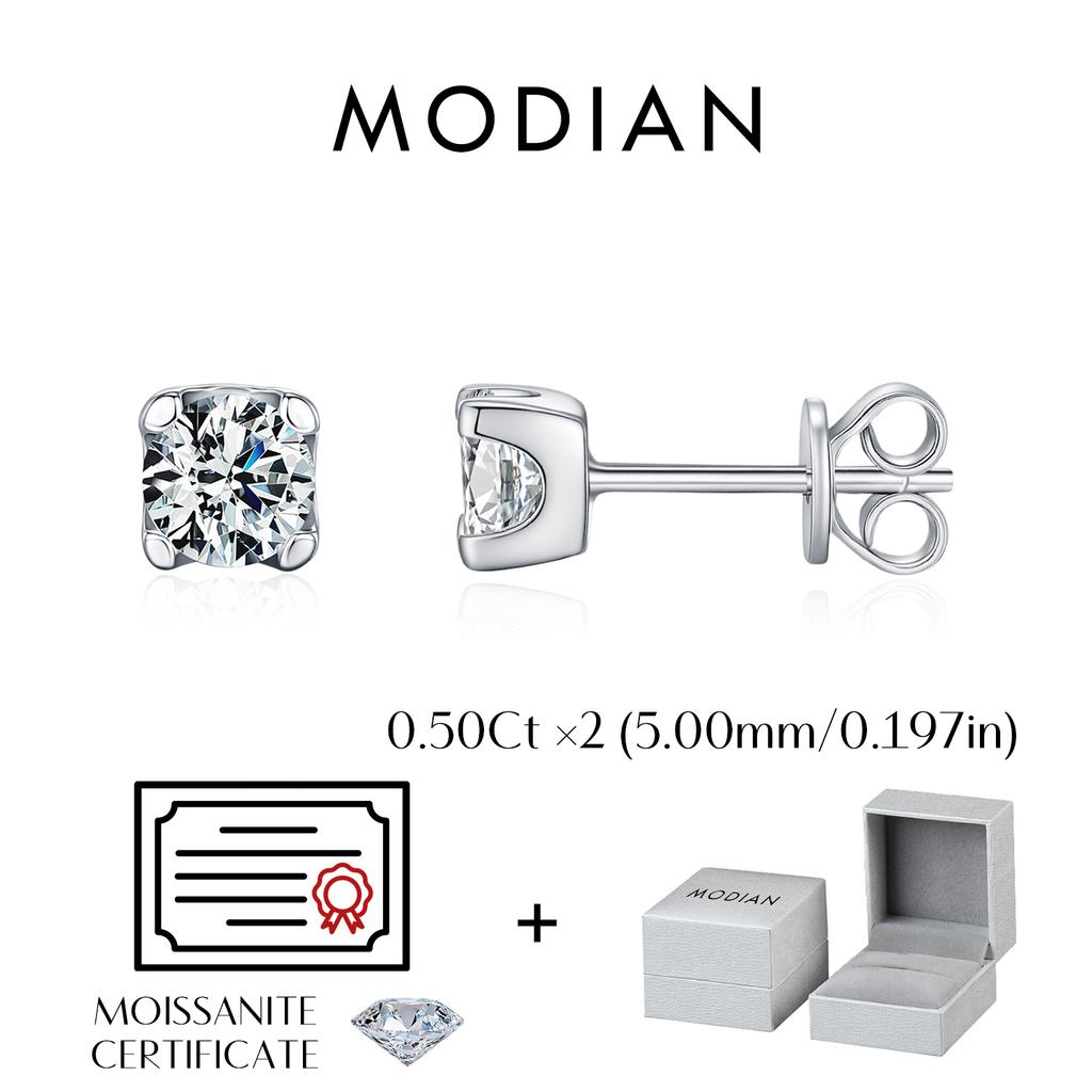 3MM-5MM Size D Color Moissanite 925 Sterling Silver Classic Simple Round Stud Earrings For Women Fine Stackable Jewelry