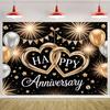 Sfondo a Tema Anniversario Coppia Matrimonio Amicizia Festa di Anniversario Articoli Decorativi Palloncino Banner Rosa Oro