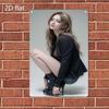 Vintage Metal Wall Art Retro Female Portrait Poster Wall Decor Home