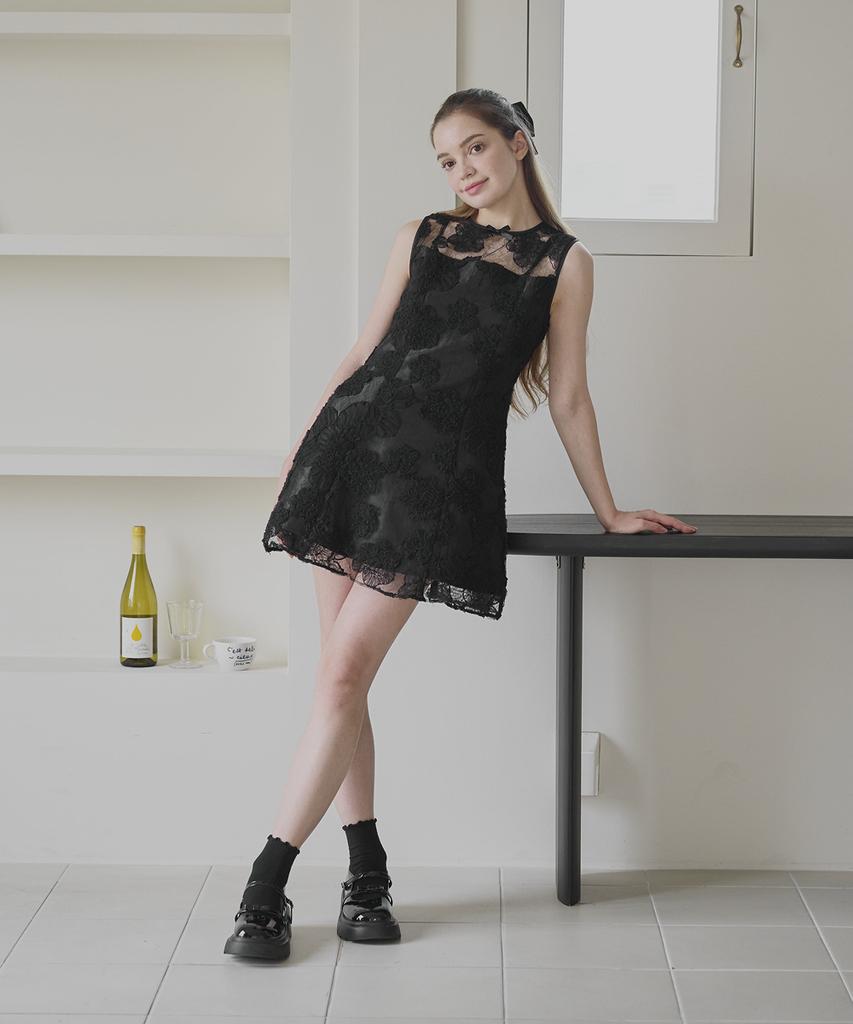 Aliena Flower Embroidery Mini Dress