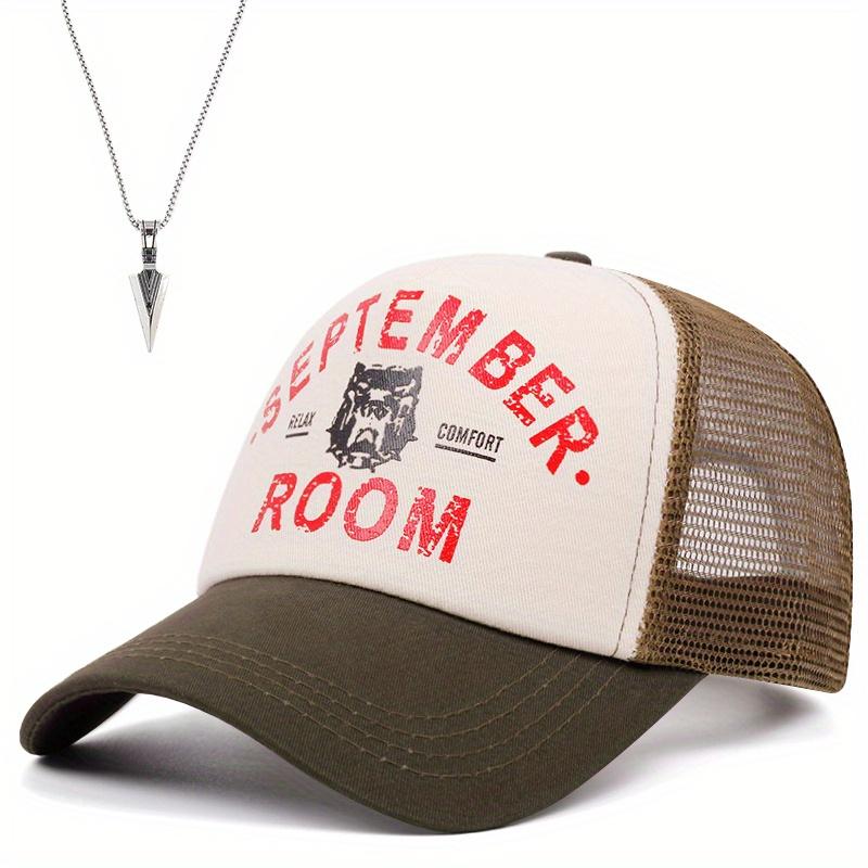 2pcs Men Women Hip Hop Cap Arrow Pendant Necklace Set Fashion Leisure Cotton Sports Cap Hundred Matching Couple Sun Shading Duck Tongue Cap