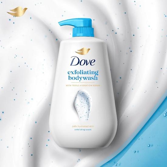 DOVE Exfoliating Bodywash with Triple Hydration Serum, 825ml