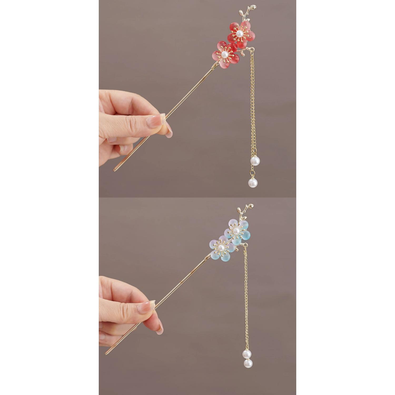 

2 шт. Элегантная китайская шпилька для волос с цветком, бабочкой и кисточкой, винтажный инструмент для волос, для повседневной носки, праздничный подарок, женское украшение, аксессуар для волос