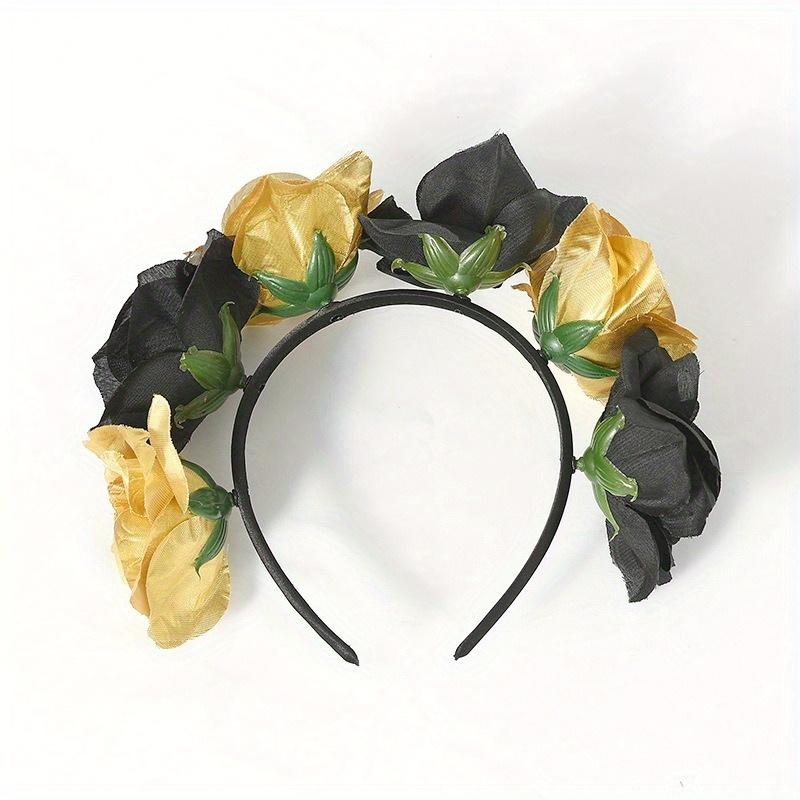 1pc Rose Flower Headbands Cute Romantic Soft Comfortable Elastic Band Hair Accessories for Women Girls Wedding Party Daily Use