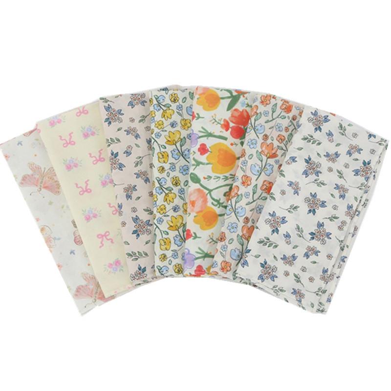 3Pcs 45x45cm Square Cotton Pastoral Flower Printed Portable Lady Handkerchief Women Absorbent Hand Towel Wedding Party Gift