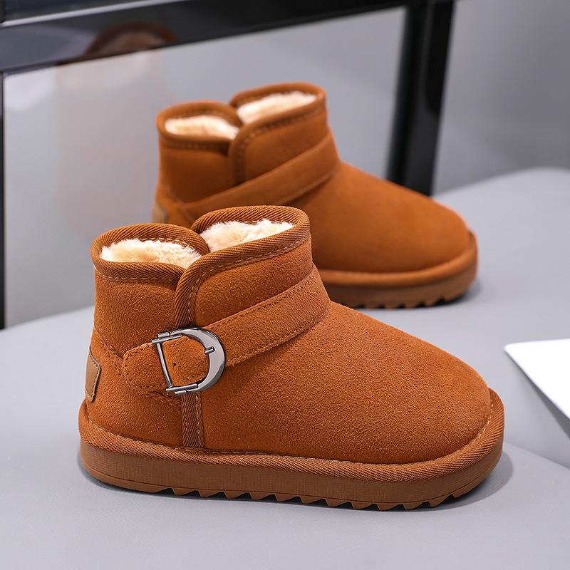 2025 Winter Children's Slip-On Snow Boots, Plus Velvet, Thickened, Soft Sole - Boys & Girls