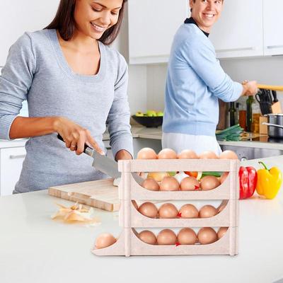 4-stöckiger Eierhalter Eierspenderhalter Automatisches Eierrollgestell Eierlagergestell Eierverteiler Eierlagergestell Für Küche