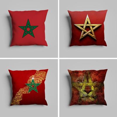 Pillow Case Luxurious Home Office, Sofa Decorative Multi Sized Car Seat Cushions, Pillowcases Morocco Flag Map Logo