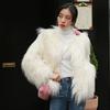 utumn and winter new imitation beach wool fur coat women's medium and long slim fashion thin lamb long wool coat