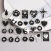6pcs Punk Dark Black Stainless Steel Enamel Charms For Jewelry Making Supplies Sun Heart Cross Ocean Animal Pendant DIY Pendants