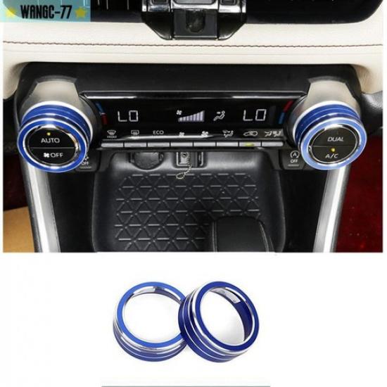Fits For Toyota RAV4 - Air Condition Knob Button Ring Cover Blue Decor