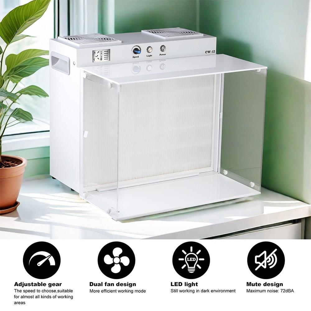 LTQ VAPOR CW-12 Laminarflödesbänk, 17"x13" FFU Inokuleringsbox Fläktfilterenhet för Laboratorium, Renrum