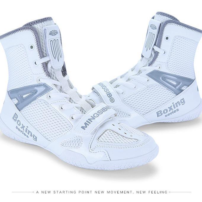 Adult large size men's and women's high-top wrestling Sanda shoes indoor training competition shoes squat fighting shoes indoor fitness shoes