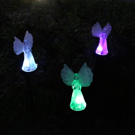 Garden Ornaments for Patio Solar Angel Light, LED Yard Stake Waterproof Lights Graveside Memorial Decorative Lamp Cemetery Graveyard Lawn Pathway