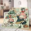Spy x Family Trendiger Print Flanelldecke, Cartoon-Thema für Heimdeko, Ganzjahresbettwäsche für Stühle und Reisen_LIAN