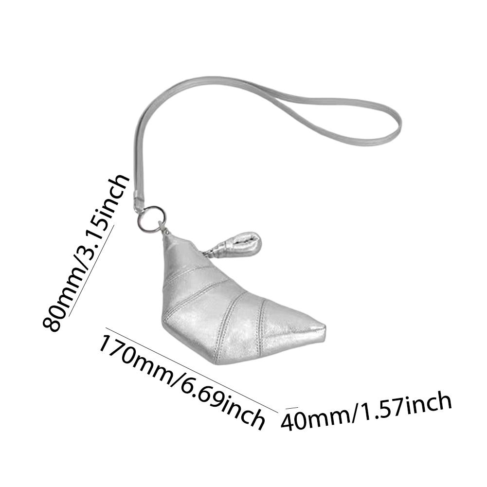 

Women Mini Croissant Bag Small Coin Purse France Brand Croissant Fashion Lady Small Zipper Hobo Wallet Retro Makeup Pouch Bag срібний