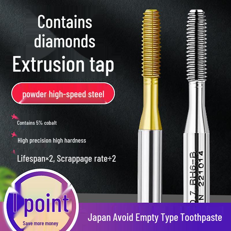 

Японский импорт Экструзионный метчик с титановым покрытием для нержавеющей стали и алюминия - Размеры M1-M8 M3*0.5 (Titanium Plated Sharp Head)