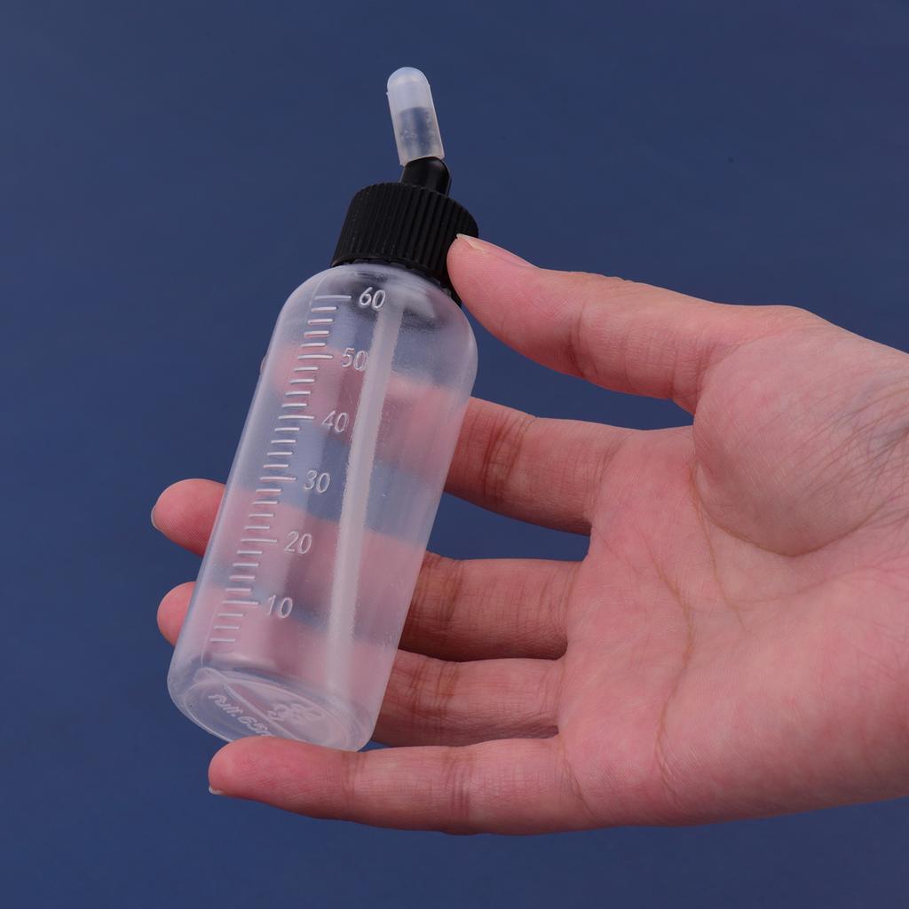 10 Stück 65ml Airbrush-Farbflaschen-Gläser Double Action Siphon-Zufuhr Air Brush Airbrushing-Zubehör mit 4 Stück Trichter Skala