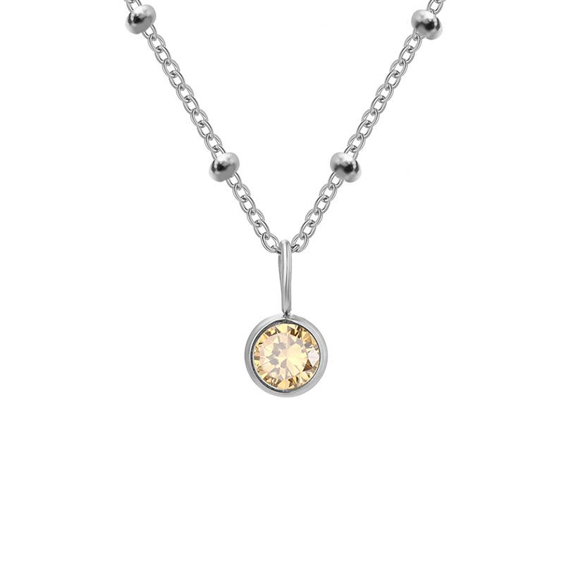 Collier eManco pour femme européen/américain pierre de naissance de décembre - Design tendance incrusté de diamants