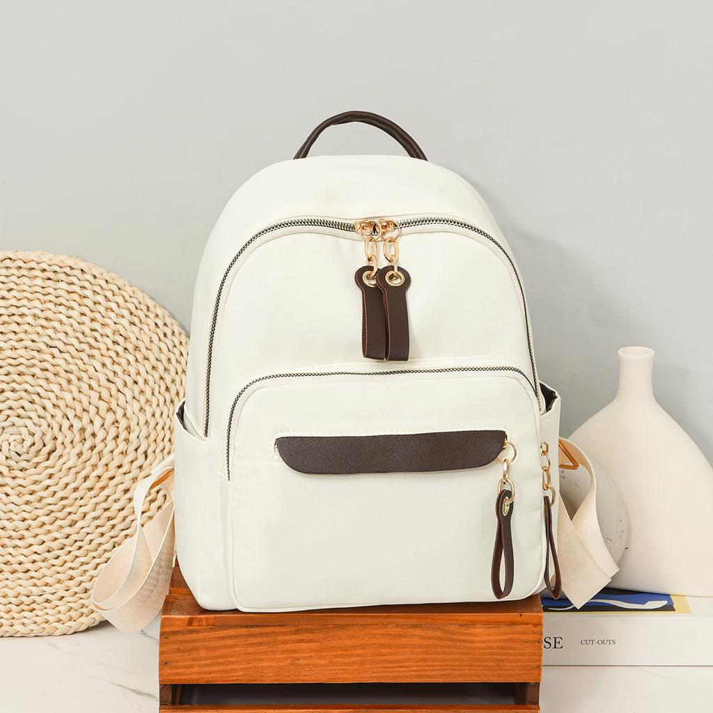 Oxford Backpack Women's Travel Backpack Large Capacity Color Block Student Schoolbag