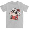 Men Crayon Shin-chan X Hello Kitty Cartoon T Shirts Pure Cotton Top Tees Summer Y2K Funny Short Sleeve T Shirt#Color