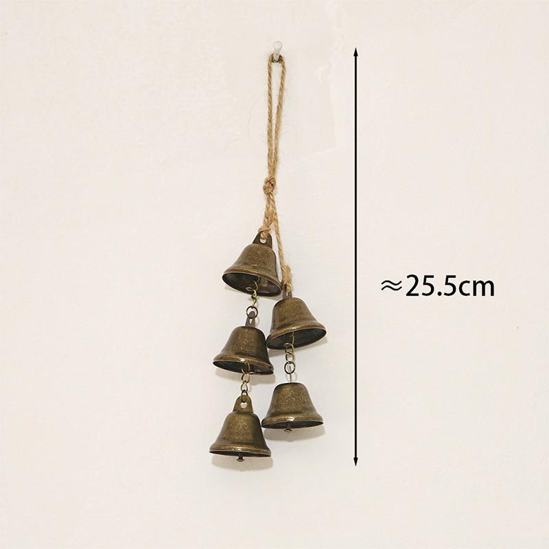 Vintage Brass Hanging Bells With Rustic Retro Design And Melodic Chime Perfect For Home Wall Decor Patio Garden Door Decoration