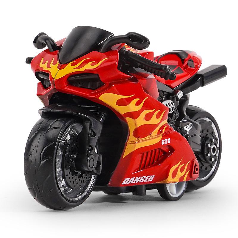 Children'S Toy Boy Simulation Alloy Motorcycle Model Ornament Pull Back Inertia Toy Car Keychain Stall