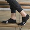 5 Pairs Of Mens Summer Thin Polyester Boat Socks Sweat Absorbing Breathable Casual Two Bar Short Tube Socks