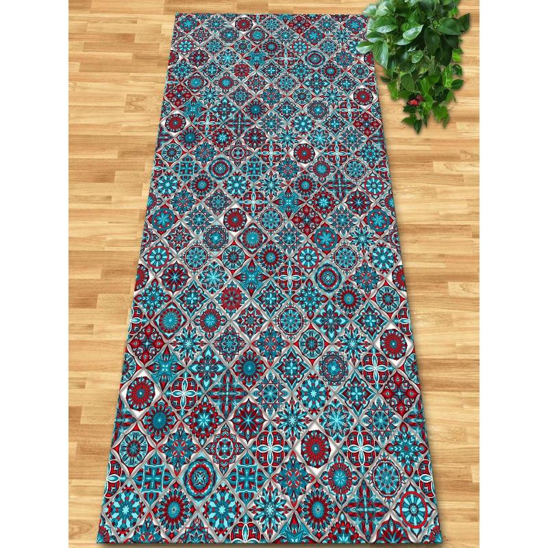 Flowers and Plank Home Balcony 3D Passageway Long Corridor Carpet Spring Floral Pattern Entryway Stairway Rugs Room Aisle Mat