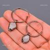 Rainbow Moonstone Gemstone Copper Dangle Birthday Electroformed Earrings Jewelry V-110