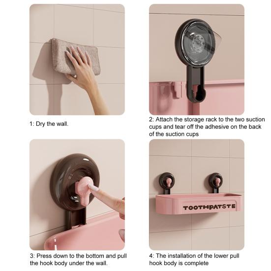 Storage Holder Drain Rack with Suction Cup Easy to Install