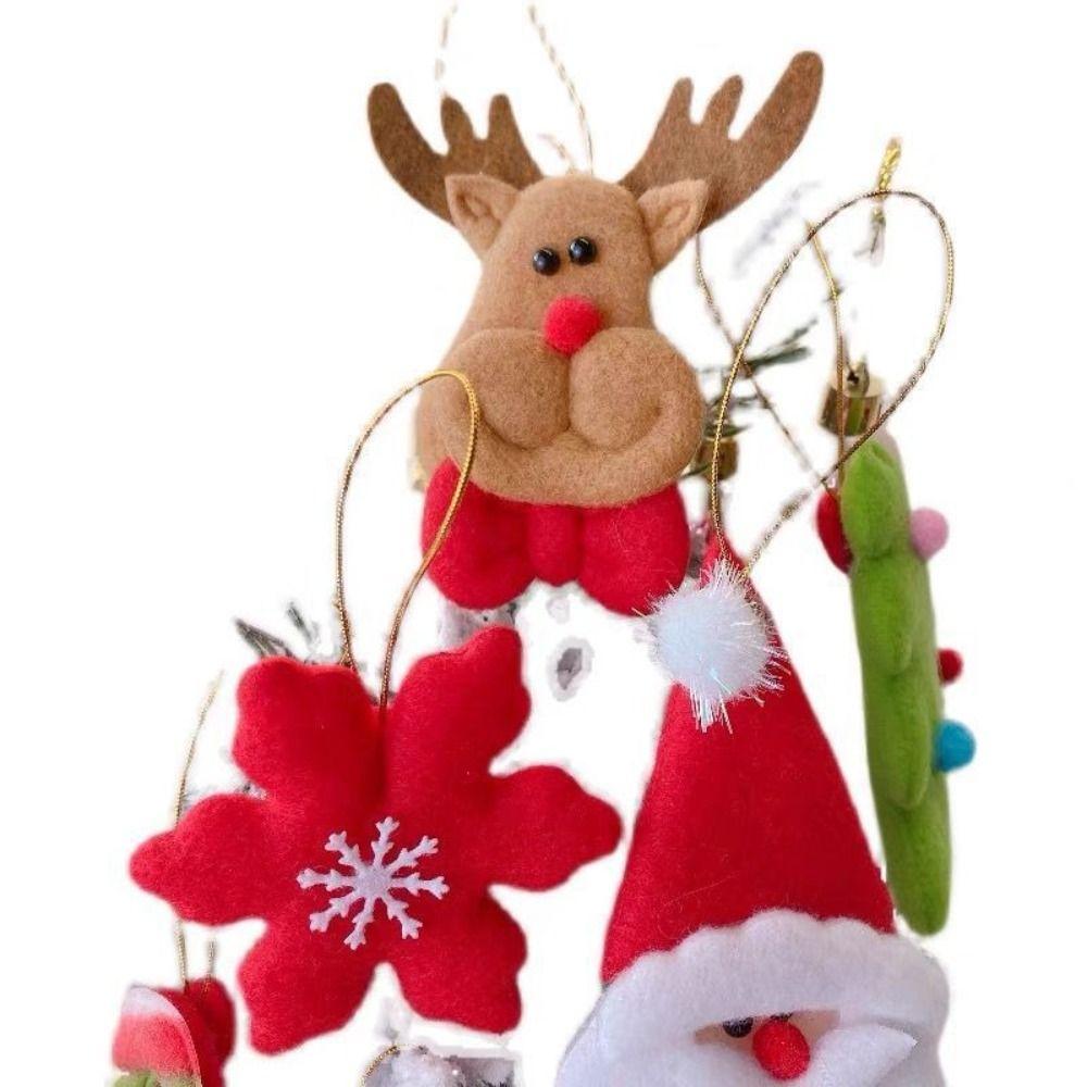 Cute Santa Claus Cartoon Fabric Pendant Snowman Nordic Style Xmas Tree Decor Mini Exquisite Christmas Hanging Ornament Festival
