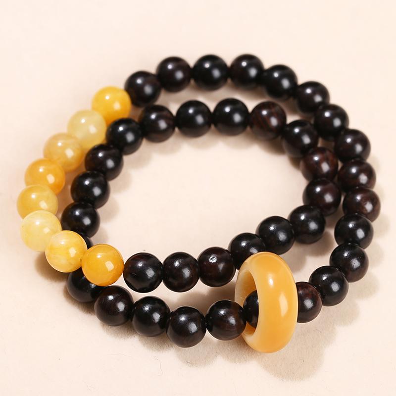 Sandalwood Bead Bracelet Double Hoop Bodhi Hand String for Men Women Retro Simple Natural Stone Vintage Hand Jewelry Accessories