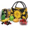 Golden Baroque Fashion Seamless Pattern Insulated Lunch Bags for Women Waterproof Cooler Thermal Bento Box Work Picnic