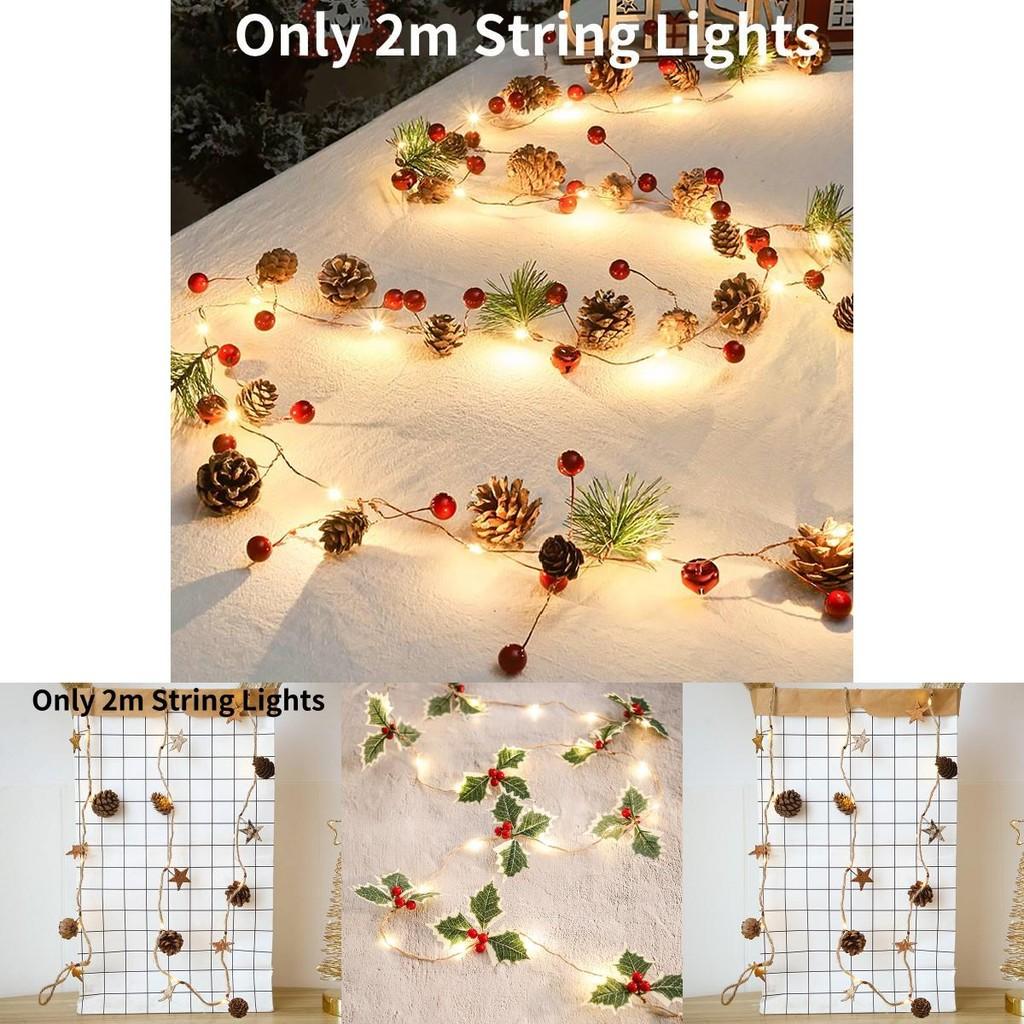 Stunning 2 Meter Led Pine Cone String Lights Battery Operated For Festive Christmas Decor