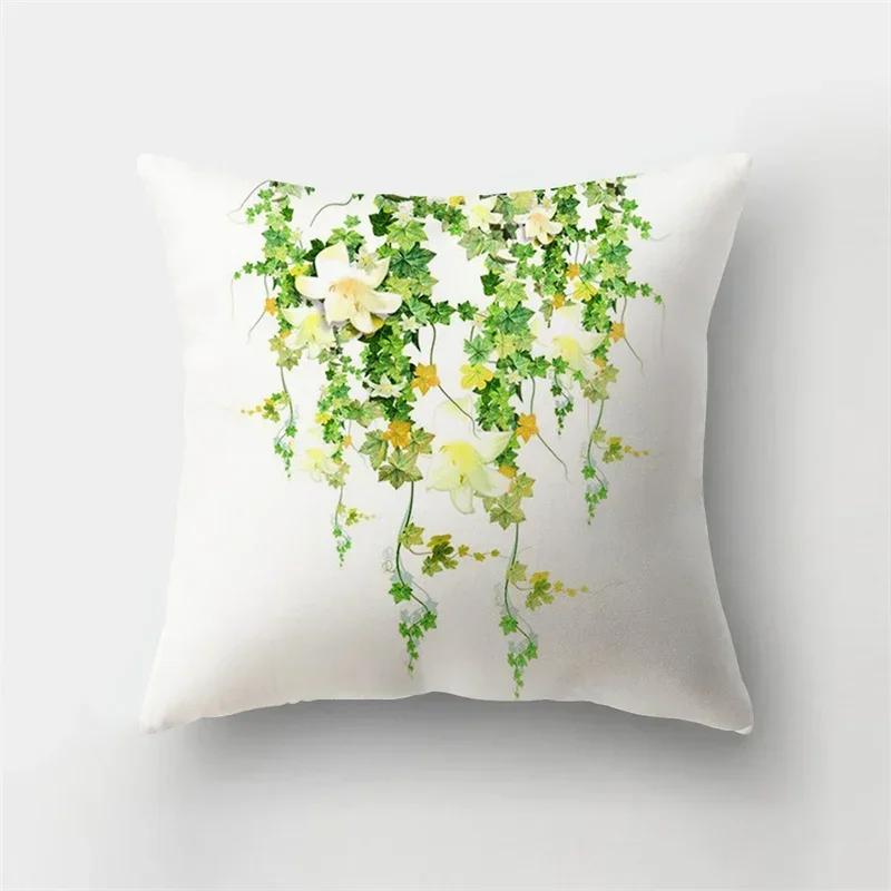 Bank Huisdecoratie Dieren Kussensloop Natuurlijke Bladeren Bloemenlandschap Kussenhoes Kort Pluche