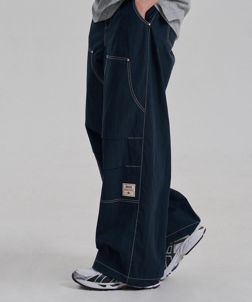 Jenyujeu Stitch Liner Parachute Pants - Navy